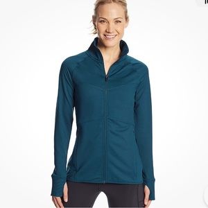 C9 Champion Women's Full Zip Cardio Jacket Jetson BlueThumb Holes Zip Pockets